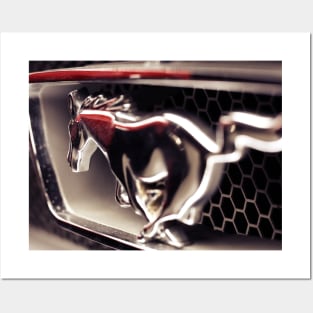 ford mustang, macro logo Posters and Art